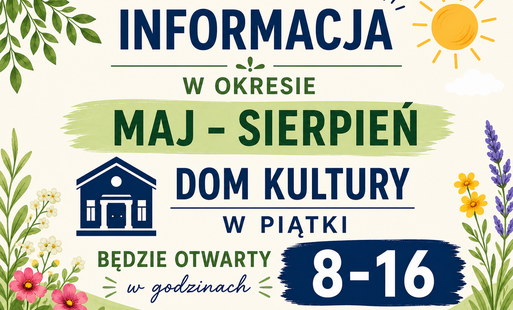 plakat o zmianach w godinach otwarcia gdk